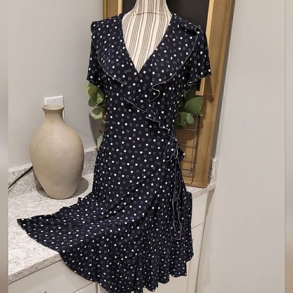 ChapsāprintāV-necklineāwrapādressāsizeāLarge - Picture 7 of 14